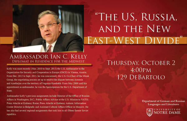 Lecture with former Ambassador Ian Kelly, Diplomat in Residence for the Midwest