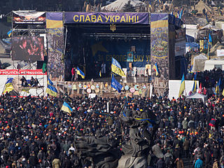 The crowd in Kiev, 21 February 2014