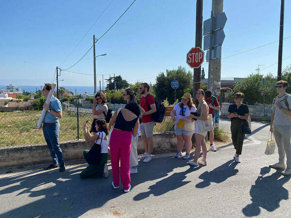 Students onsite in Mati, Greece.
