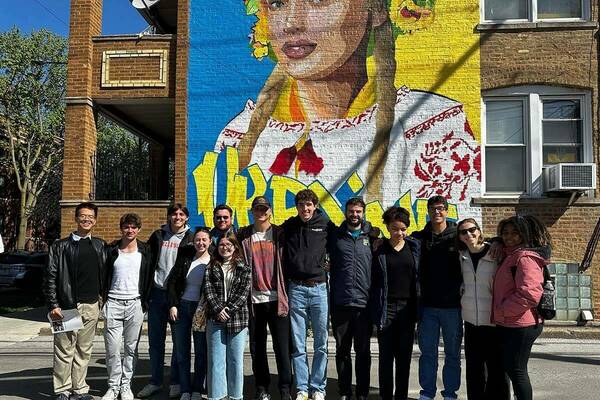 Student group from Notre Dame in the Ukrainian Village in Chicago, IL.