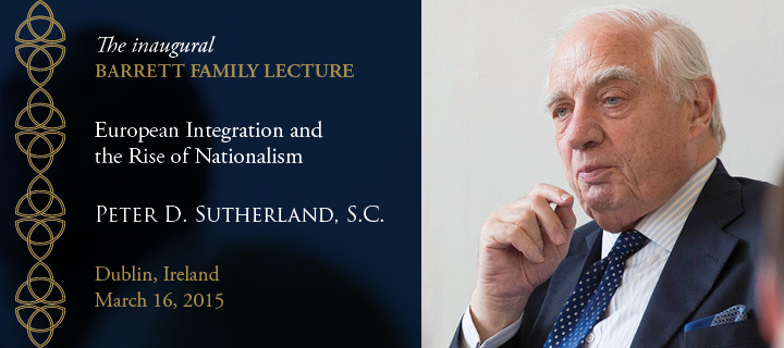 The Inaugural Barrett Family Lecture with Peter D