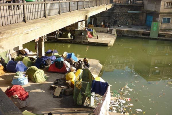 Refugees by the canal