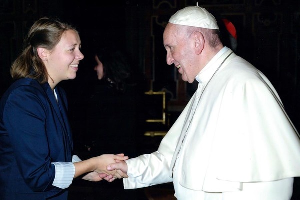 Sarah Bueter With Pope