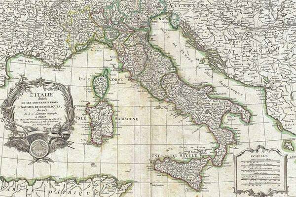 1770 Janvier Map Of Italy Geographicus