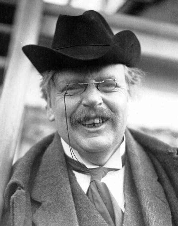 G.K. Chesterton on the boat to America in 1921