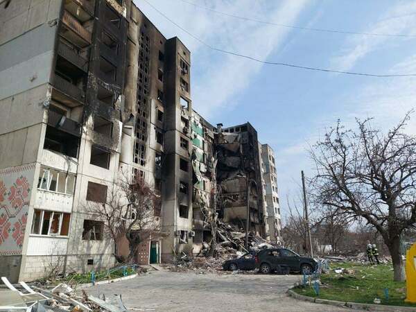 Borodianka After Russian Shelling 08 April 2022 Wikimedia Commons, courtesy of State Emergency Services of Ukraine.