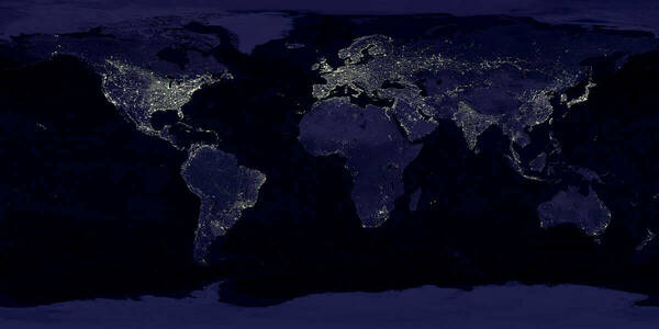 Earth S City Lights By Dmsp 1994 1995 Large 600x1200