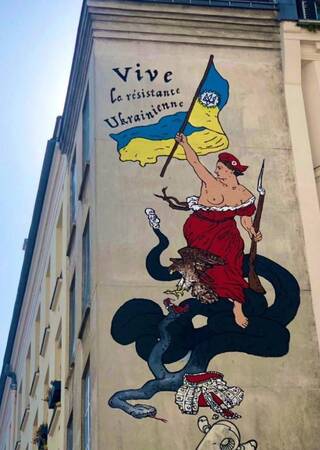 Vive La Resistance Ukrainienne By Nikita Kravtsov In Paris France Mural In Support Of Ukraine 1 1200x1800 For Peter Di Re