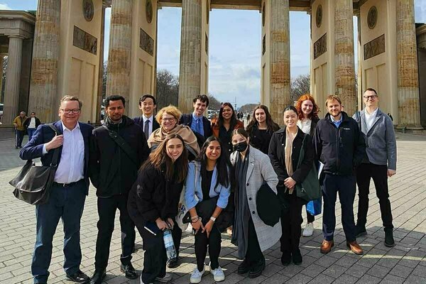 Students and leaders from the Europe Confronts the Refugee Challenge course in Berlin.