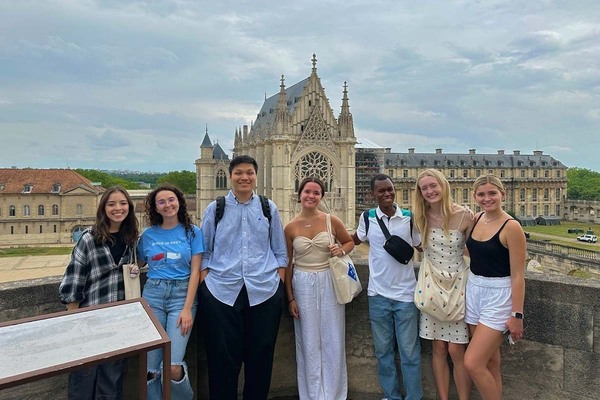 Students visit Sainte-Chapelle de Vincennes during their trip.
