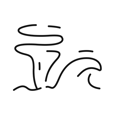 Icon of tornado a tsunami.